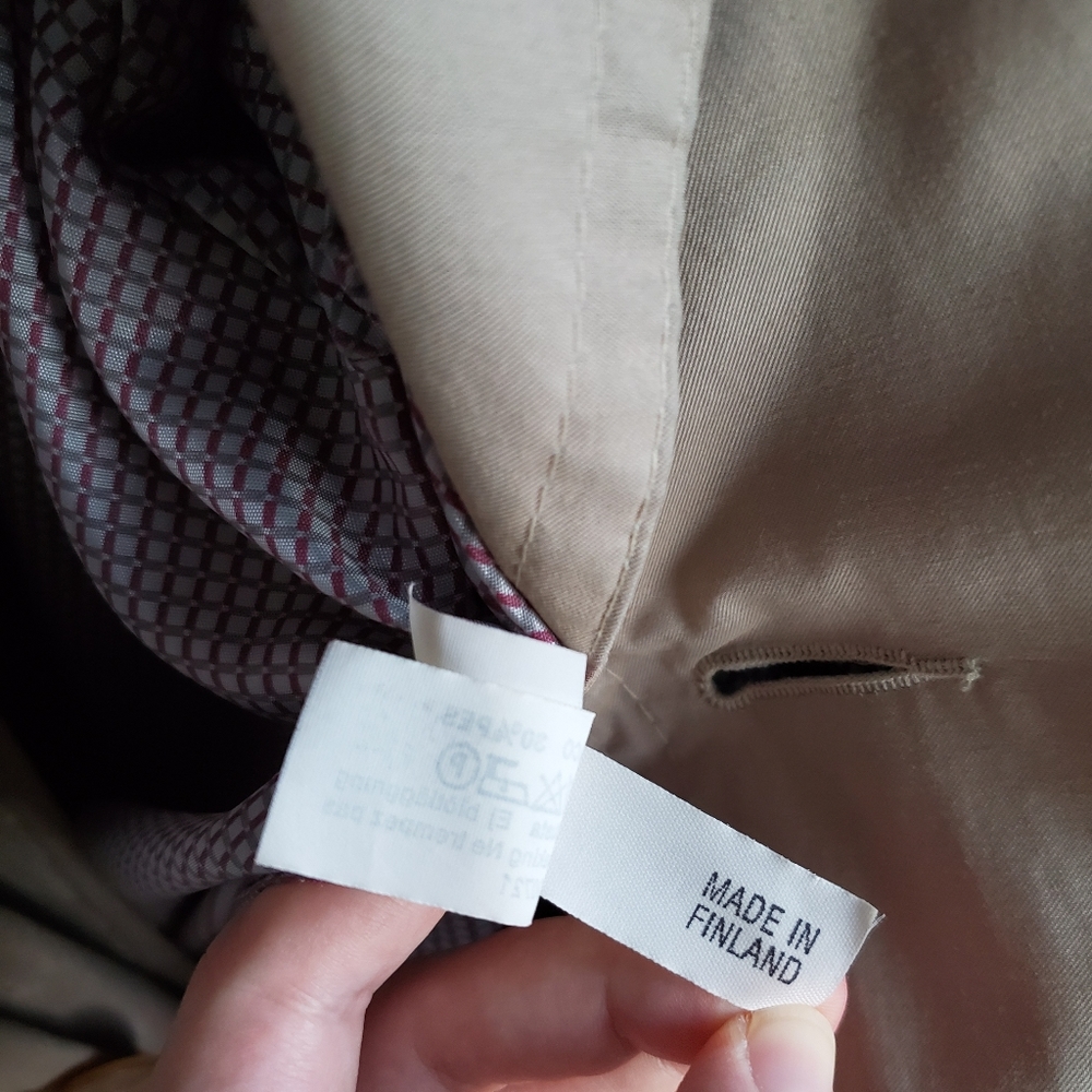 Vintage Finnish-made Late Soviet Era "Classic Man" Beige Khaki Trench Coat - Picture 6 of 15